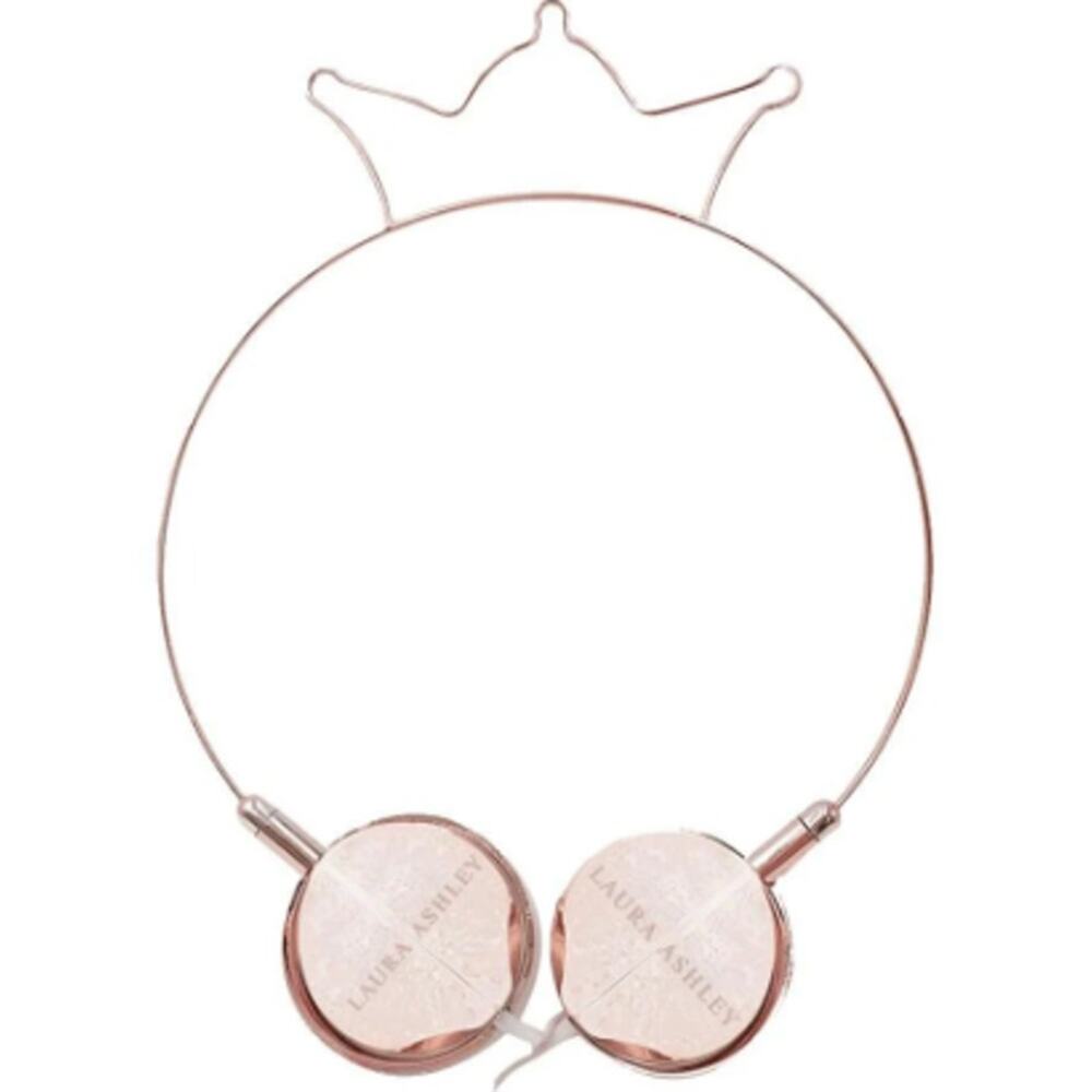Laura Ashley Rose Gold Wire Crown Headphones Corded Sarina Accessories NEW girly